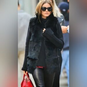 Unbranded Women Black Faux Fur Outer Shell Gilet